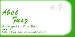 abel fusz business card