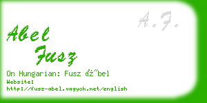 abel fusz business card